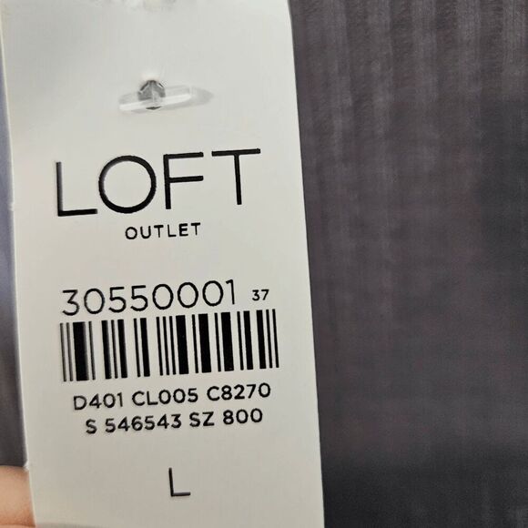 LOFT Ribbed Knit Soft Long Sleeve Pullover Button Sleeve Light Sweatshirt NWT Wo - Picture 2 of 4